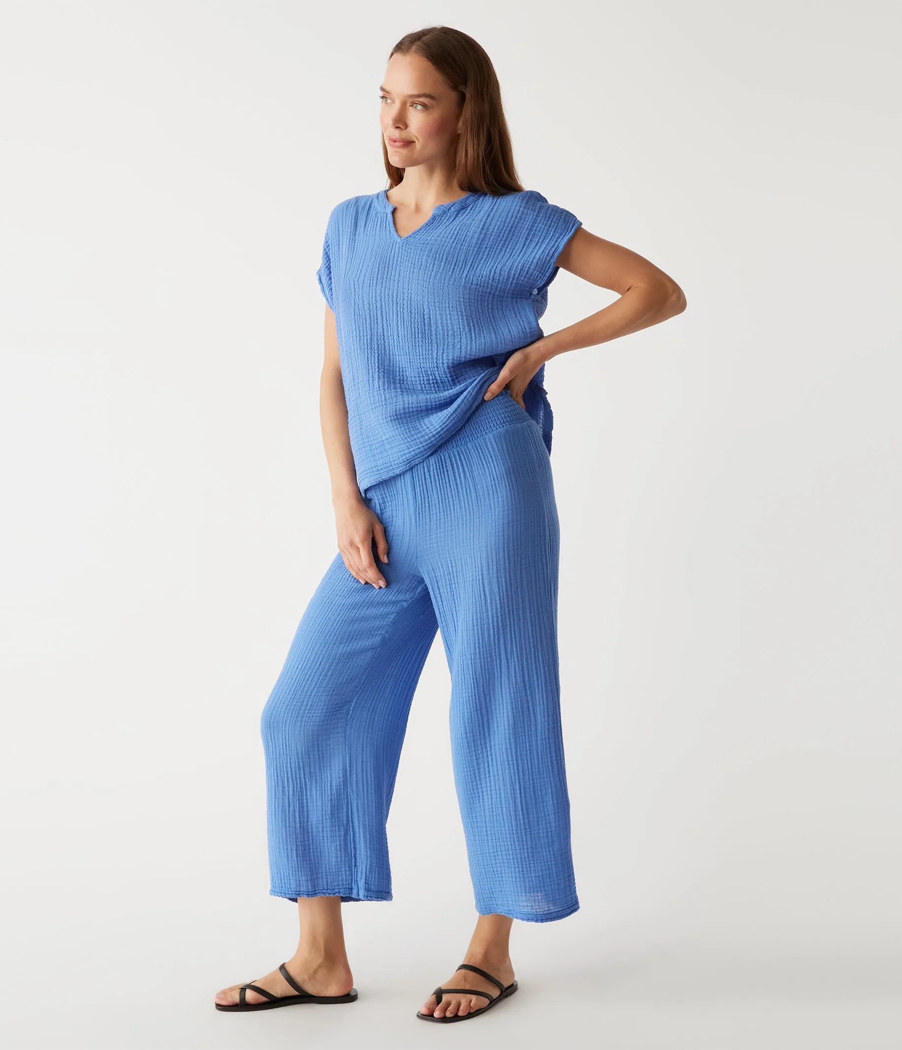 Medina Cropped Gauze Pant