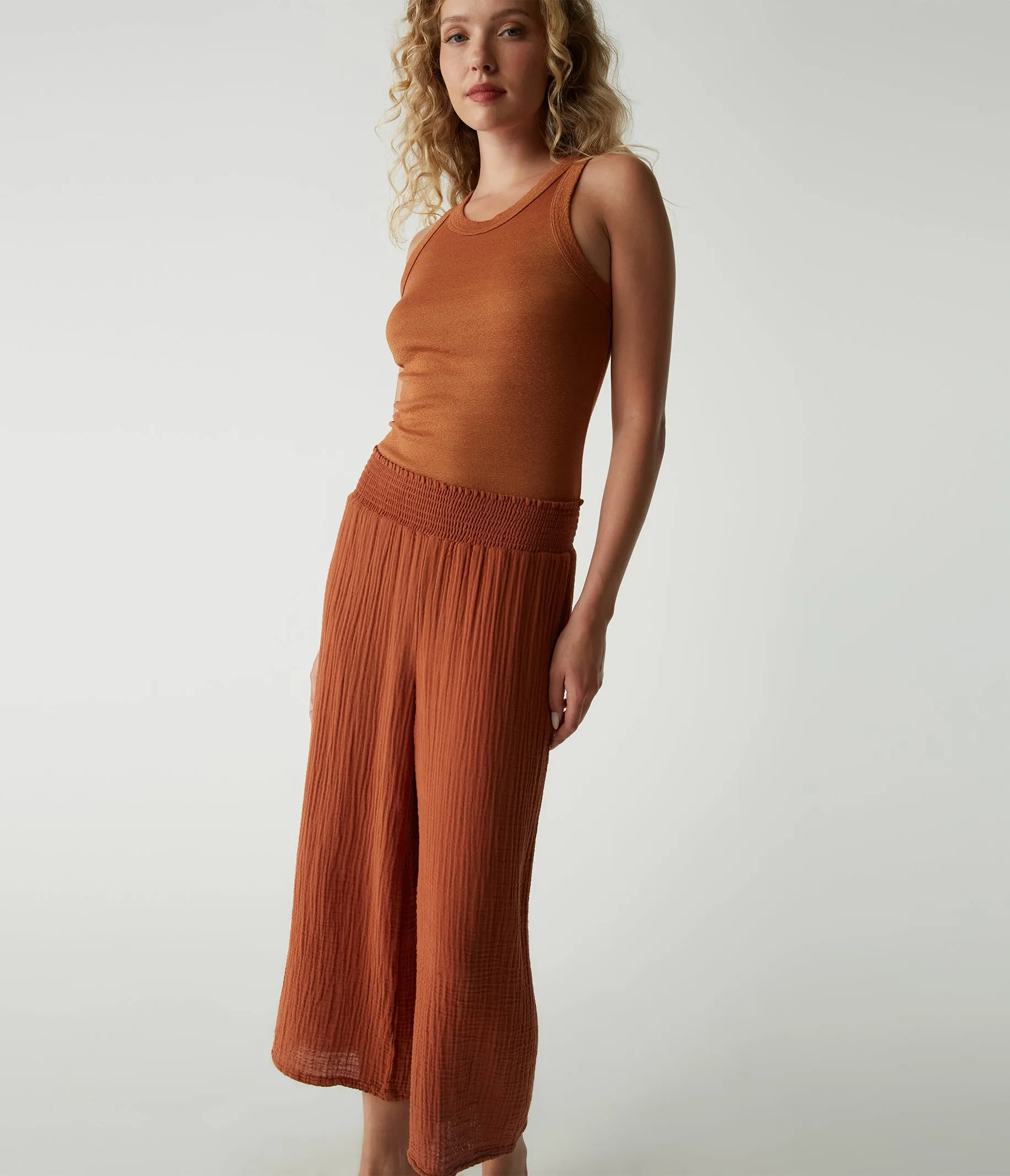 Medina Cropped Gauze Pant
