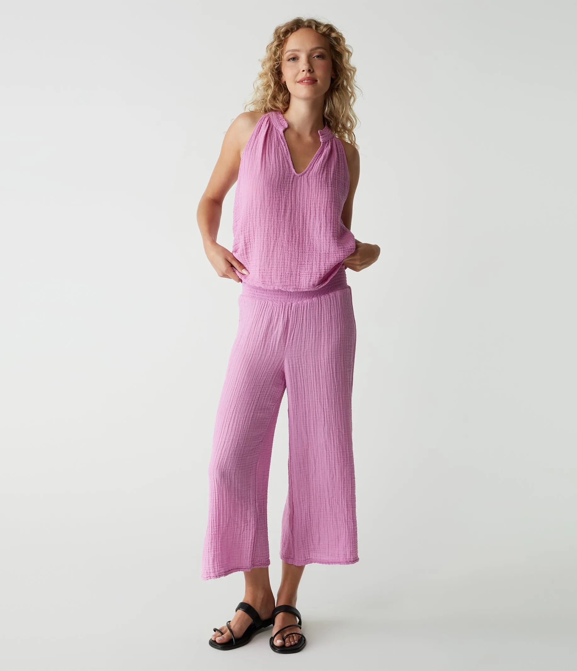 Medina Cropped Gauze Pant