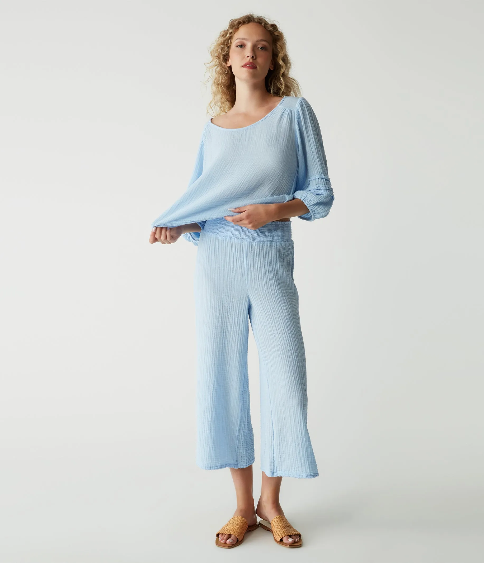 Medina Cropped Gauze Pant