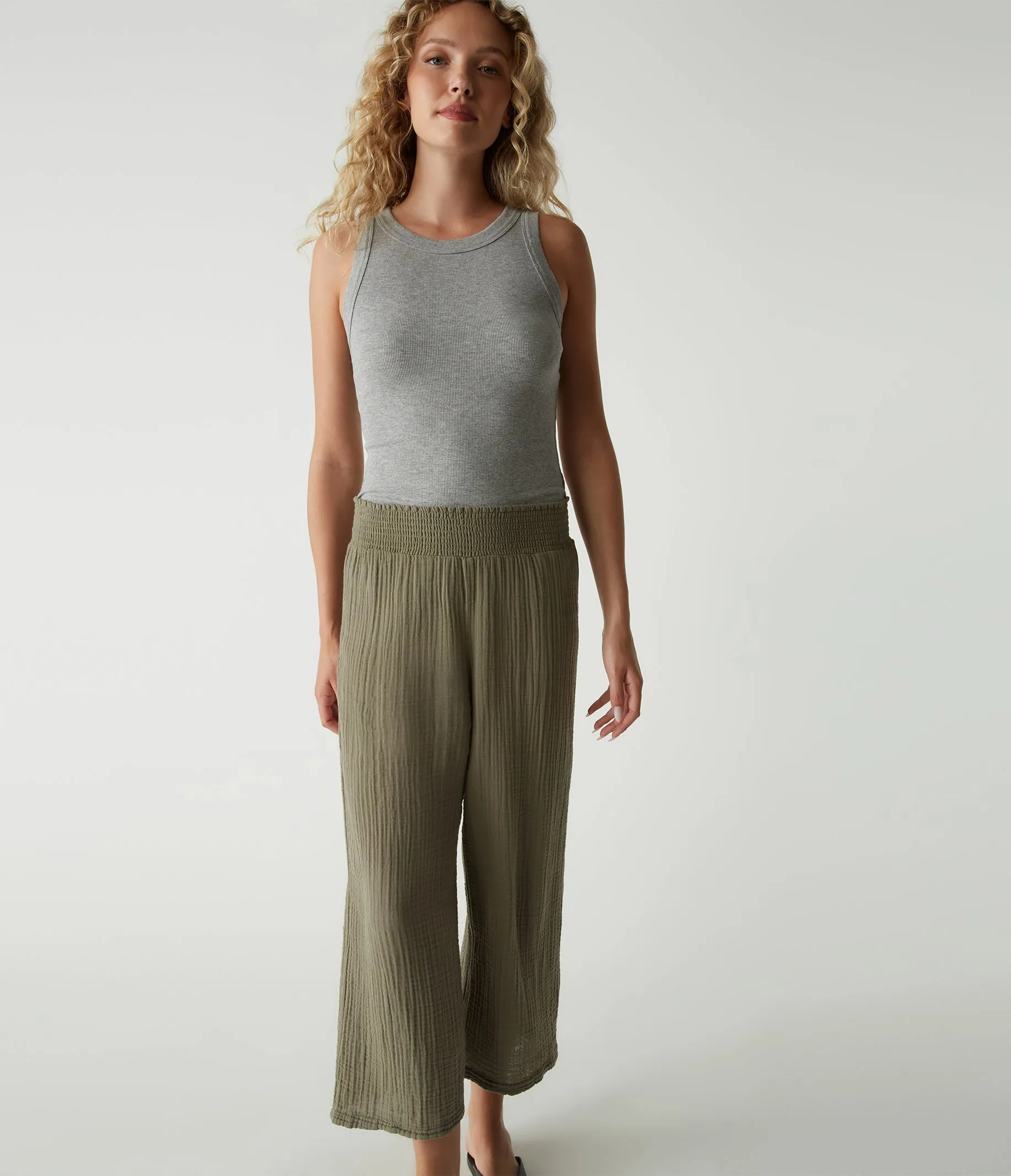 Medina Cropped Gauze Pant