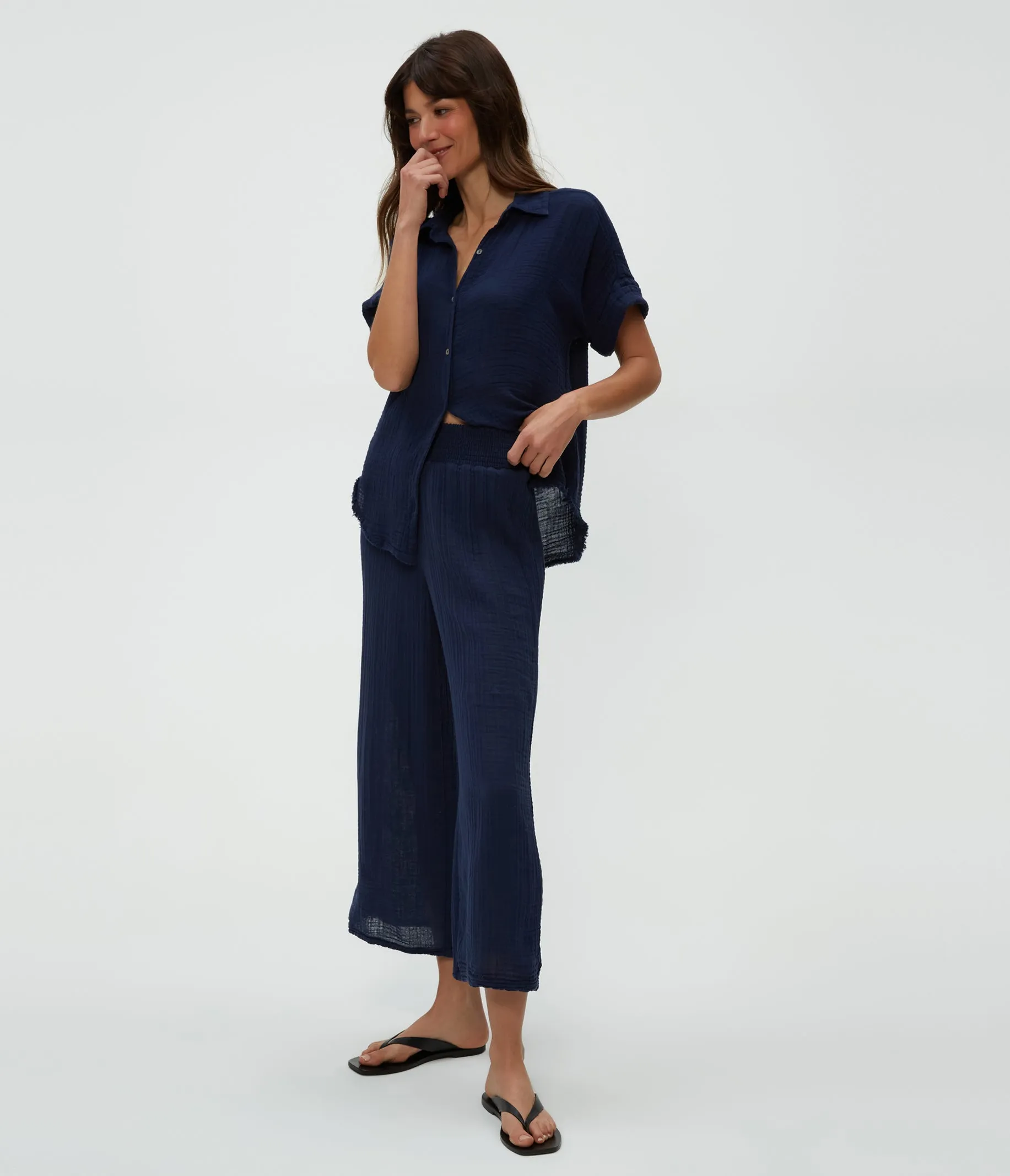 Medina Cropped Gauze Pant