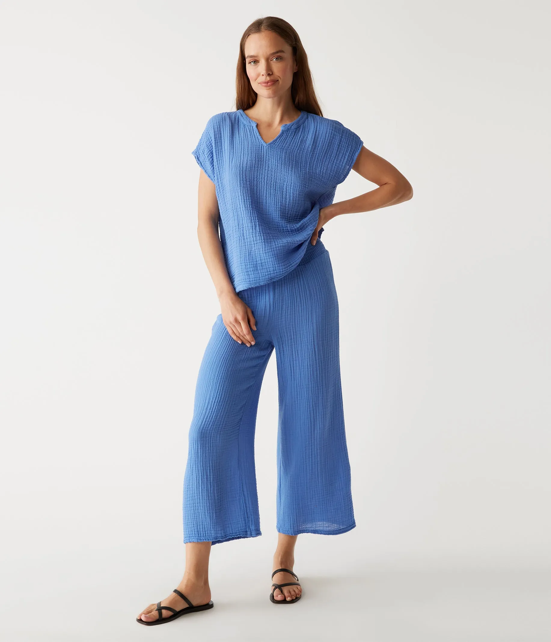 Medina Cropped Gauze Pant