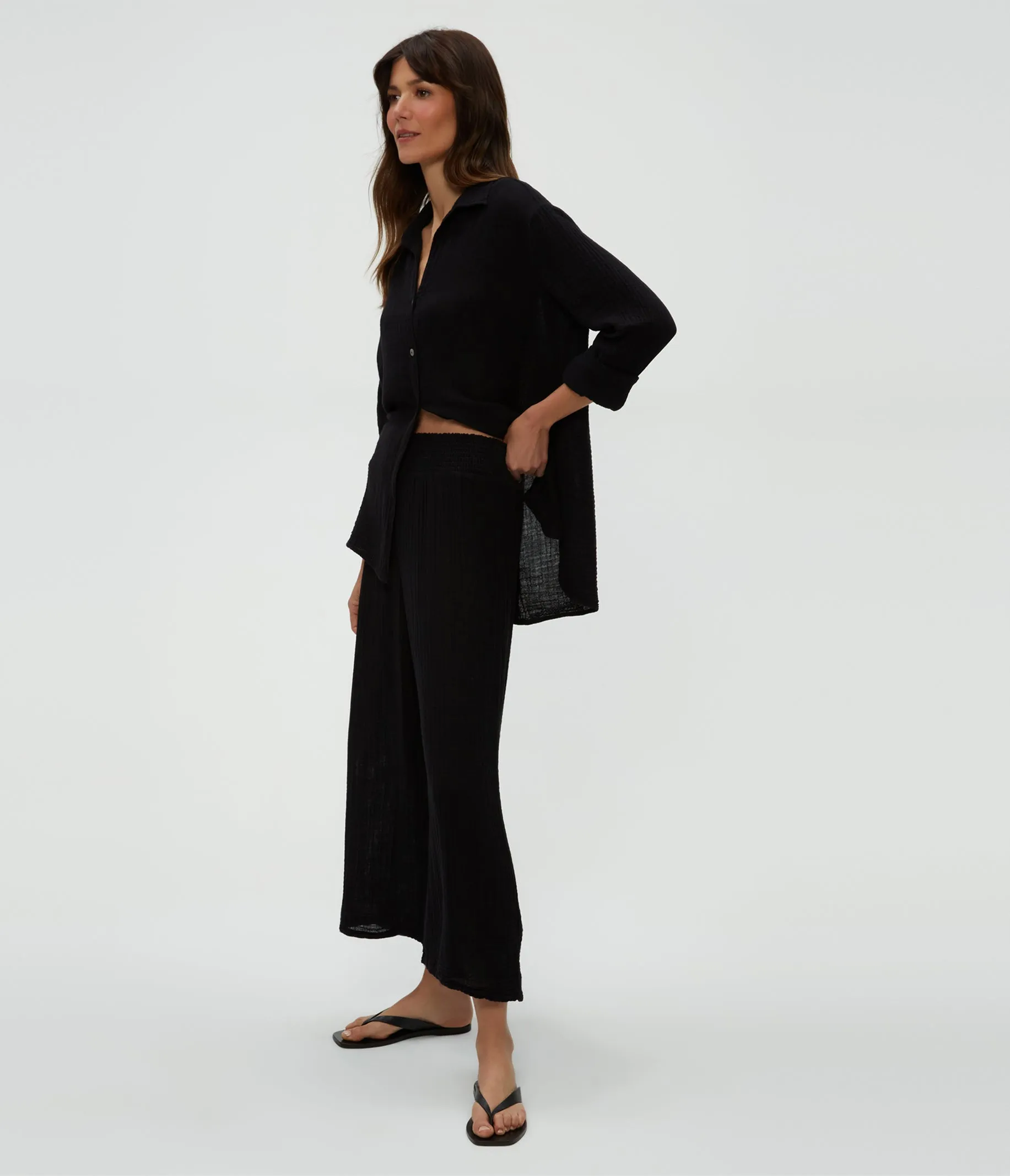 Medina Cropped Gauze Pant