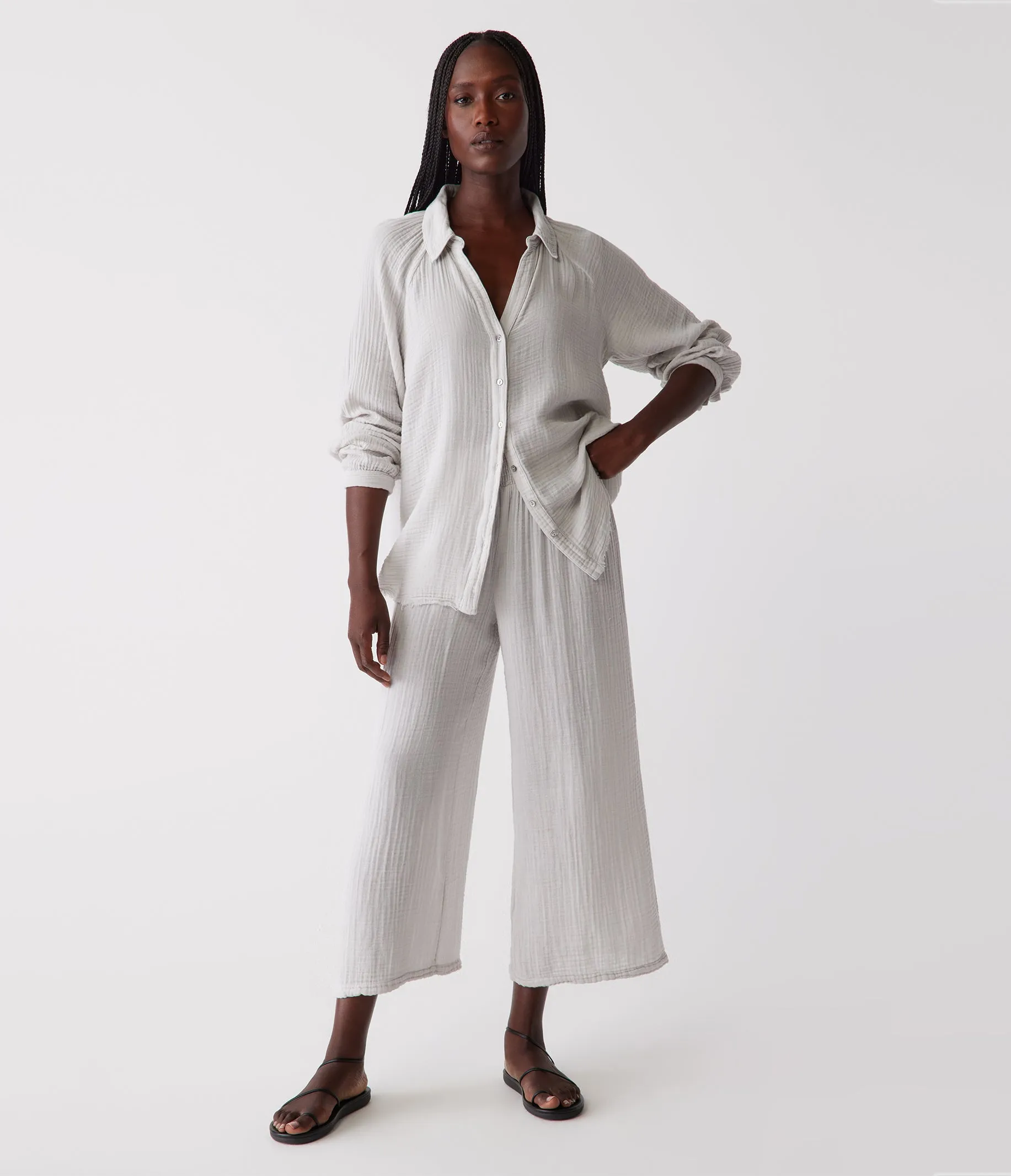 Medina Cropped Gauze Pant