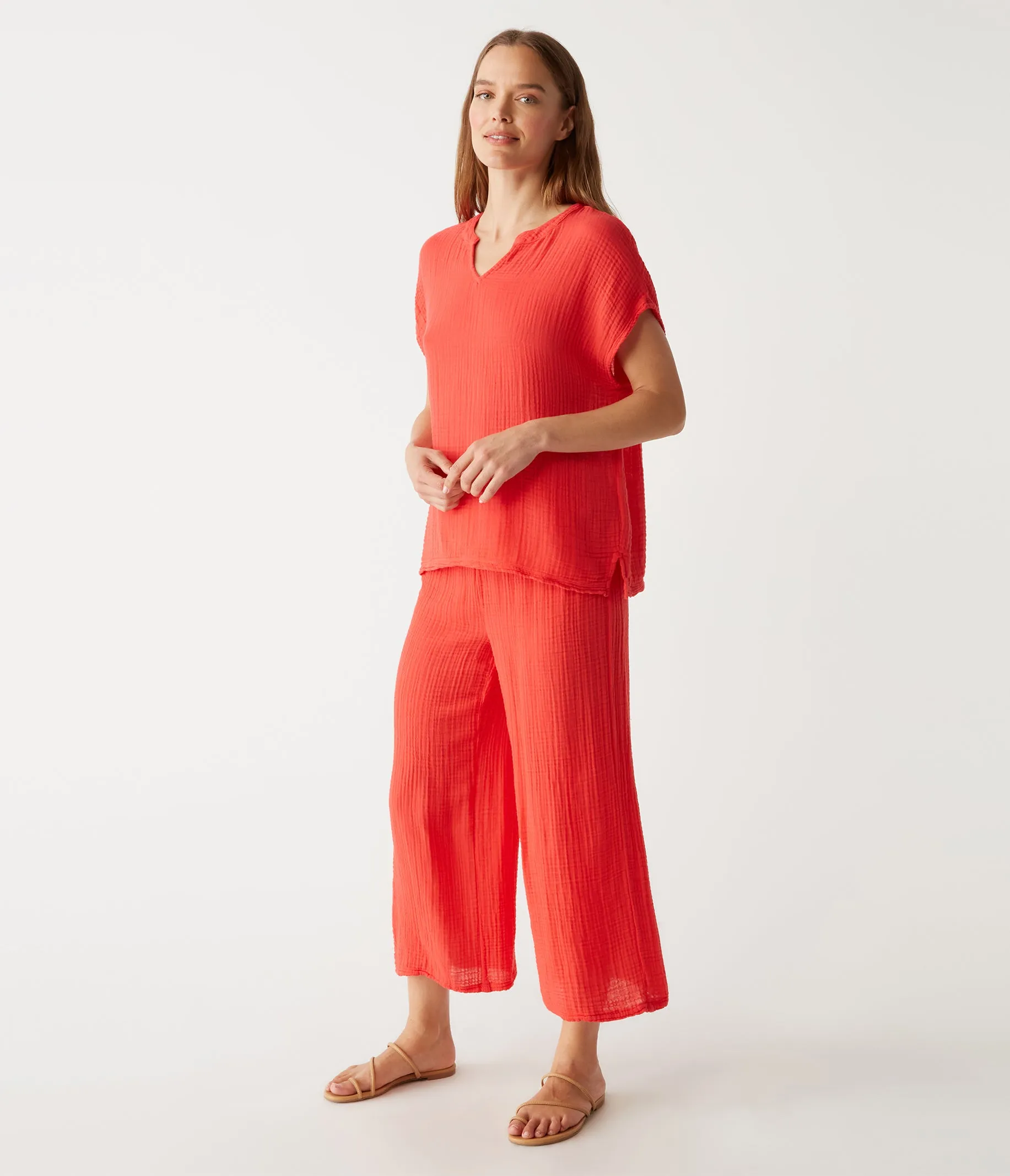 Medina Cropped Gauze Pant