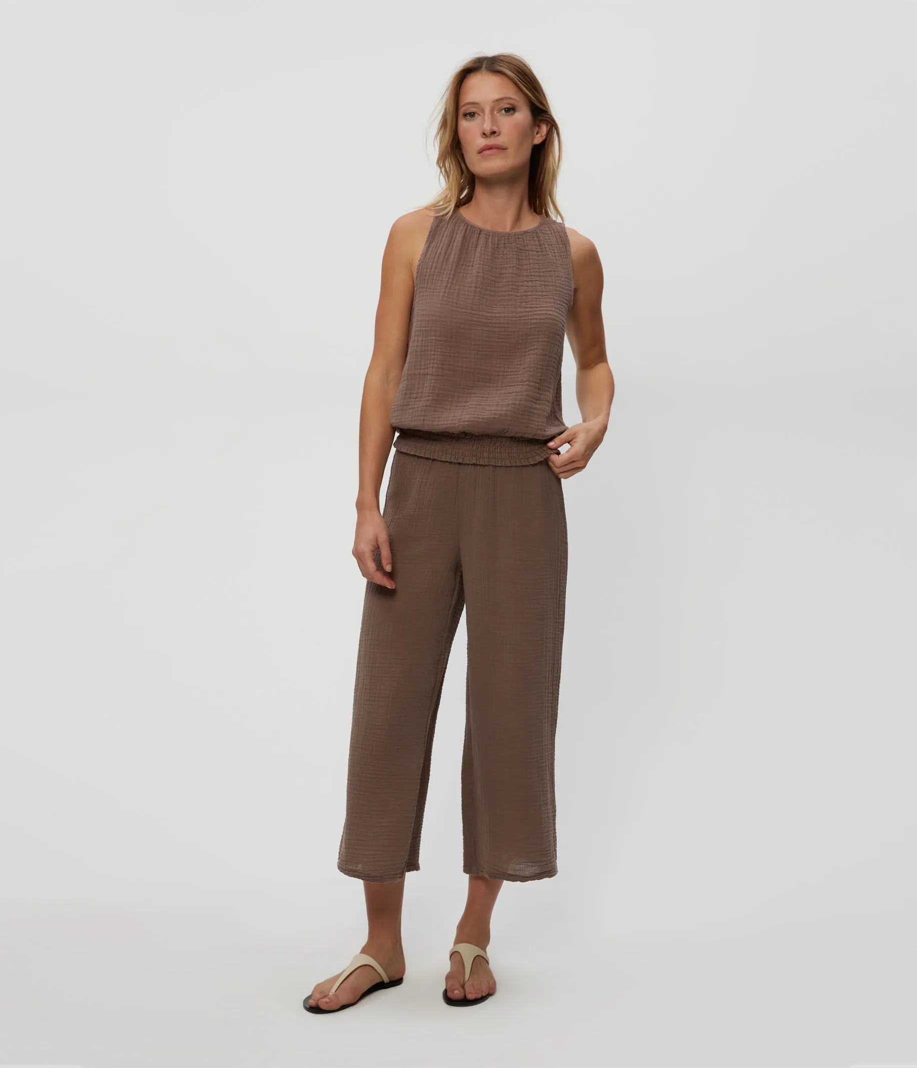 Medina Cropped Gauze Pant