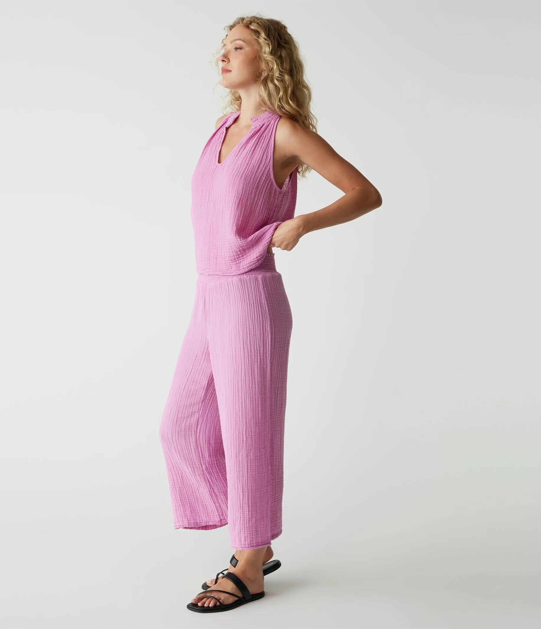 Medina Cropped Gauze Pant