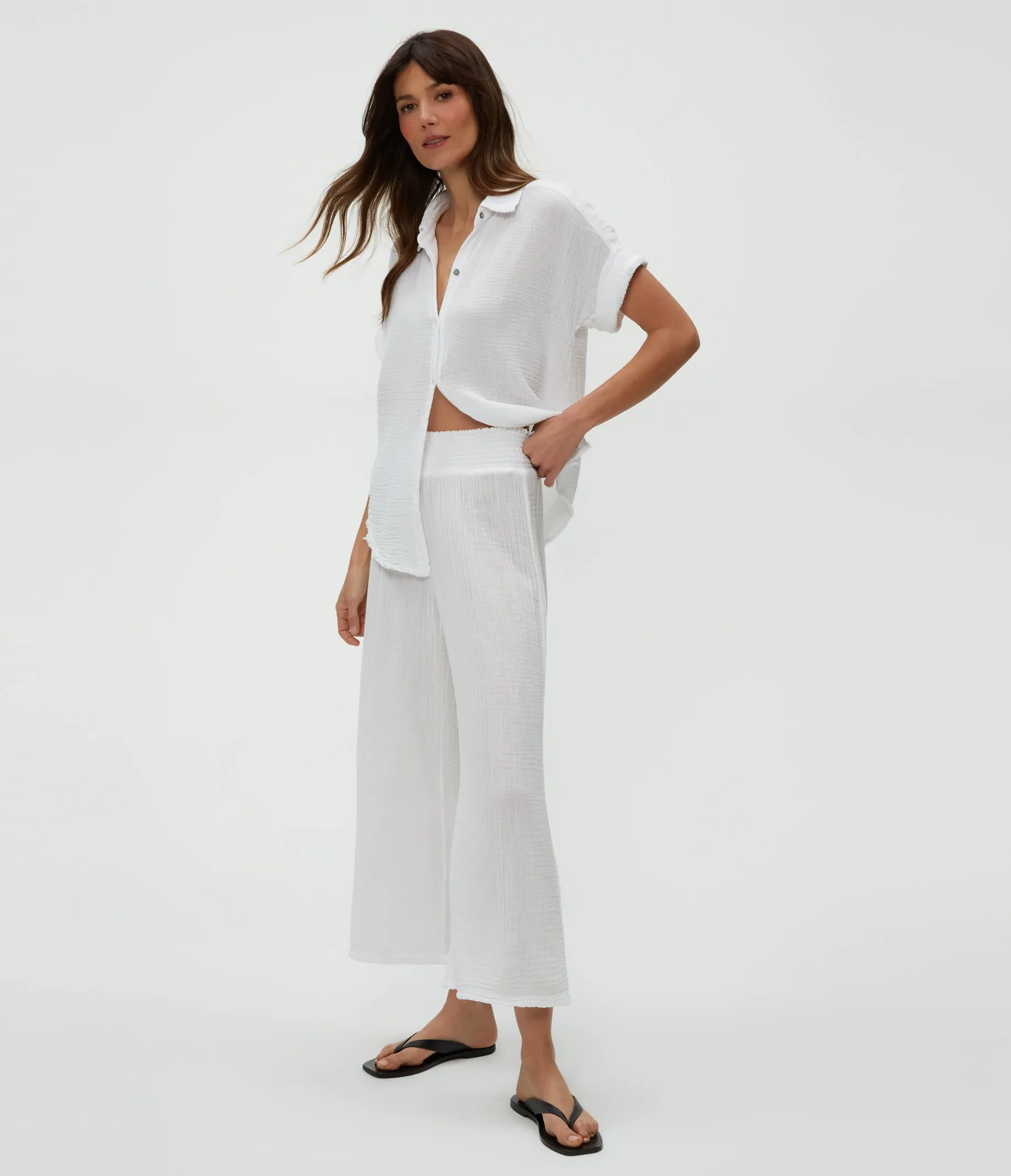 Medina Cropped Gauze Pant