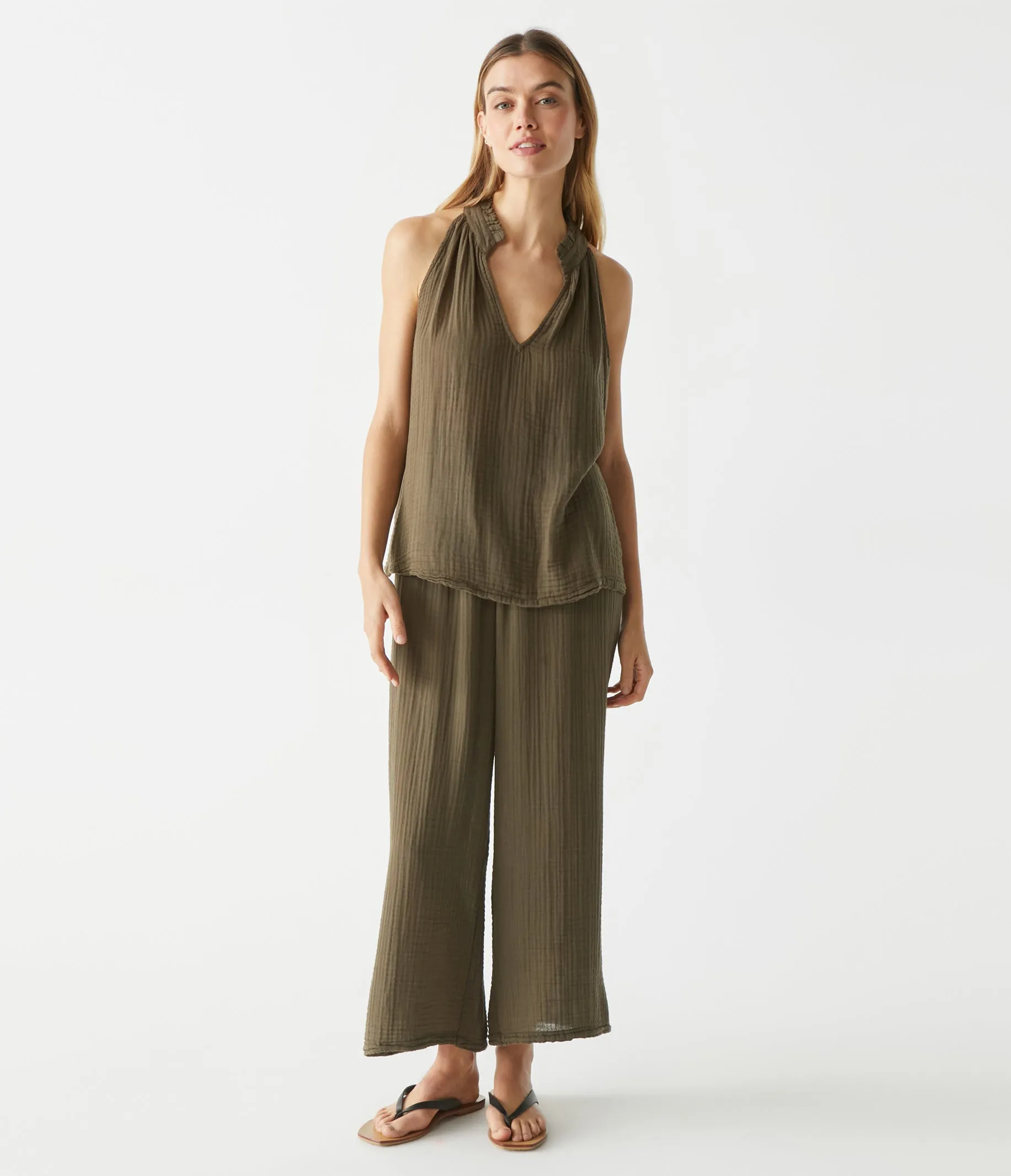 Medina Cropped Gauze Pant