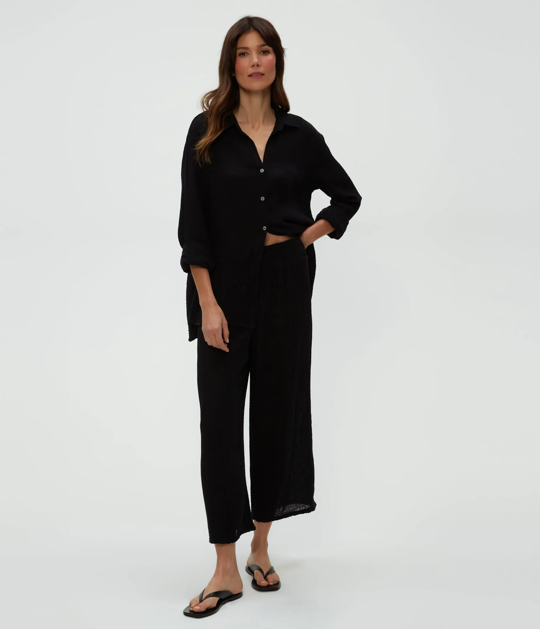 Medina Cropped Gauze Pant