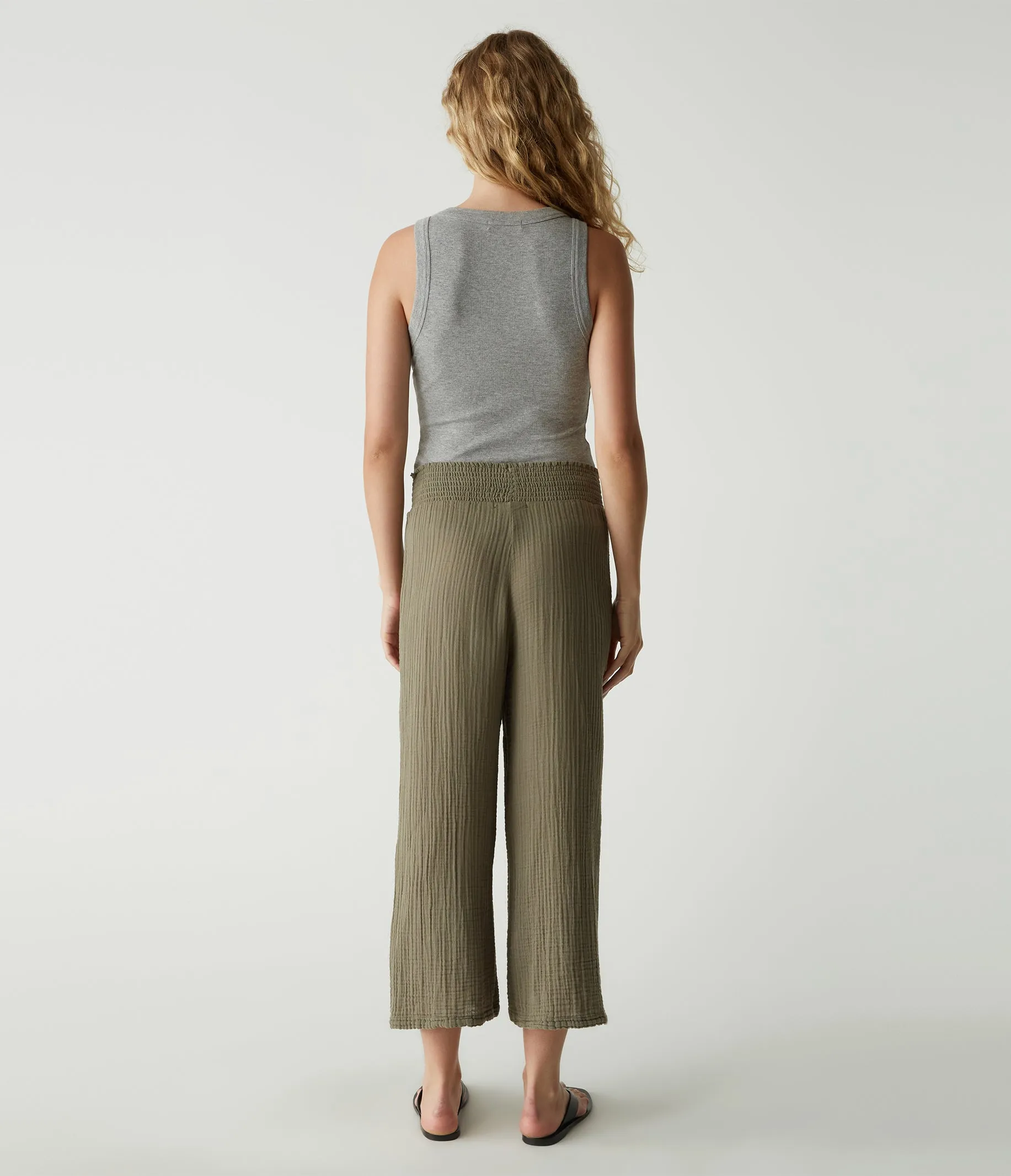 Medina Cropped Gauze Pant
