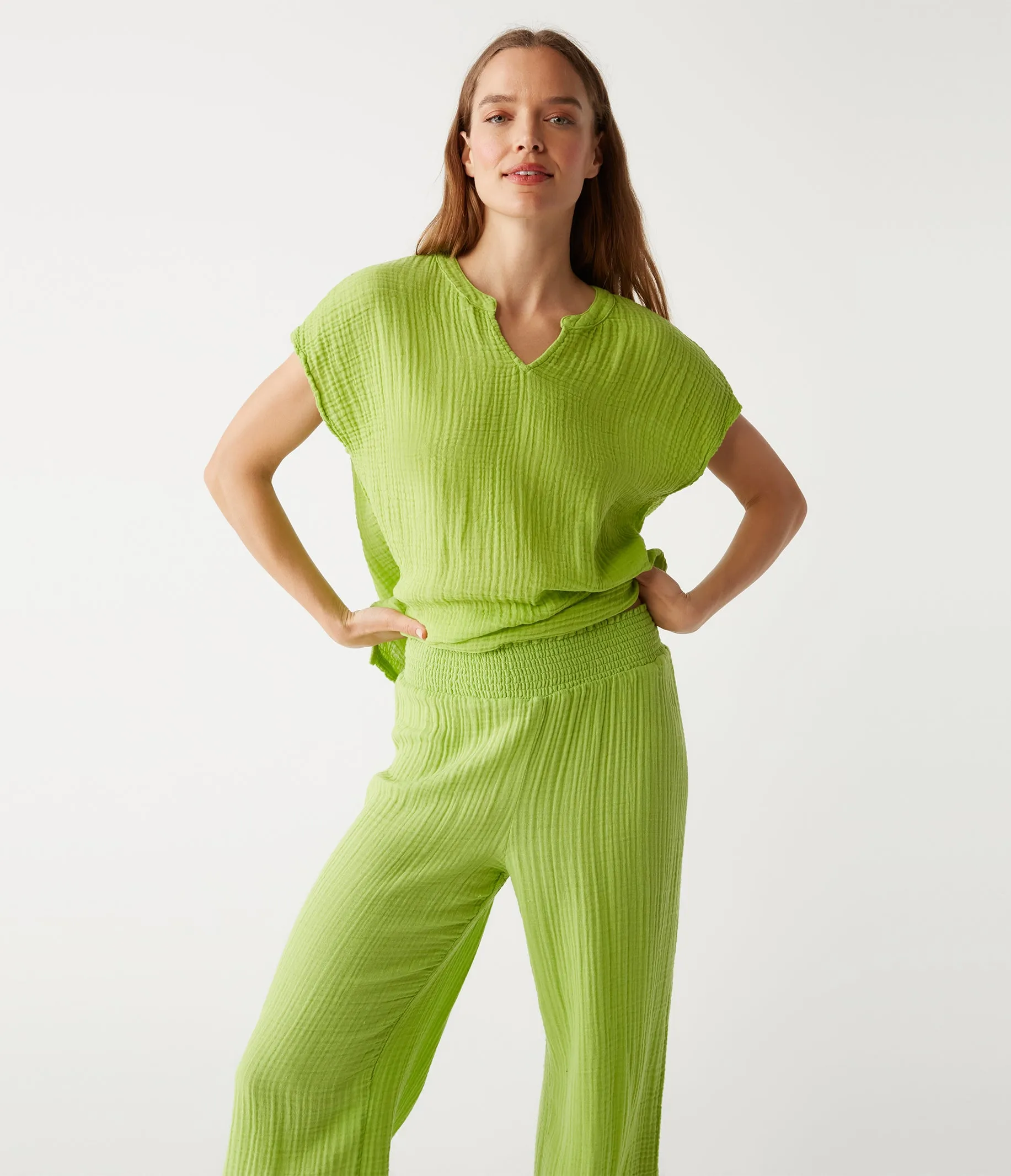 Medina Cropped Gauze Pant