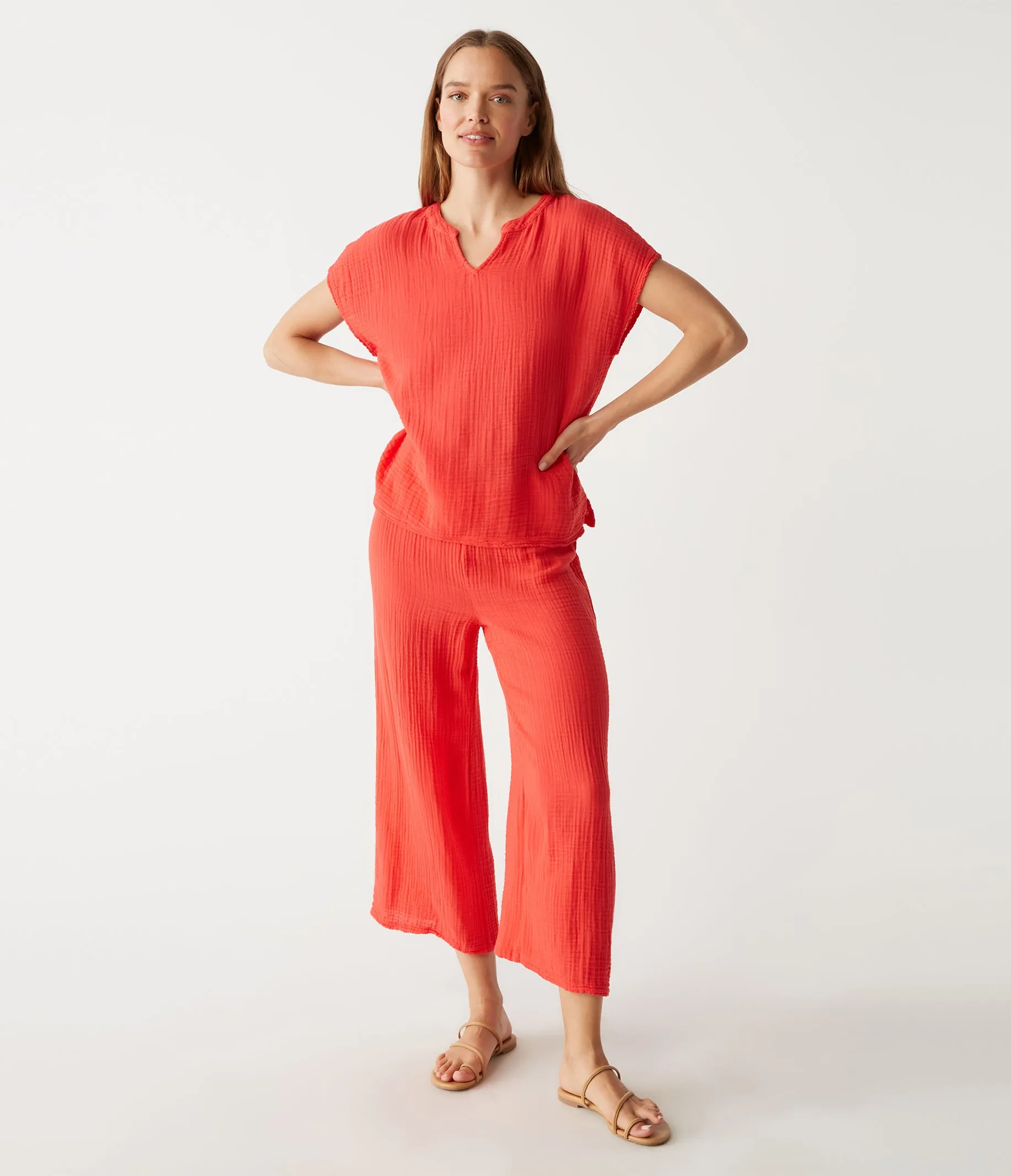 Medina Cropped Gauze Pant