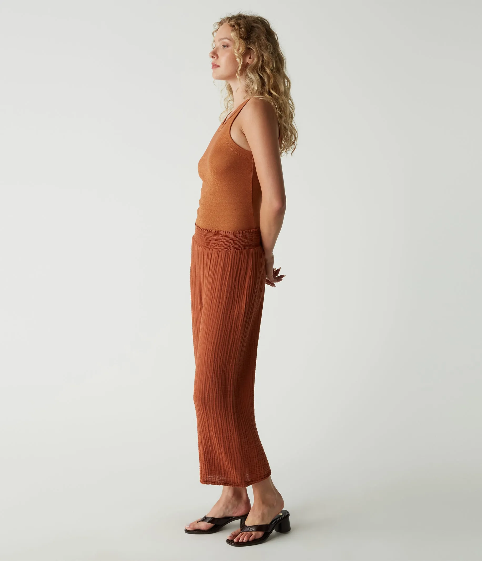 Medina Cropped Gauze Pant