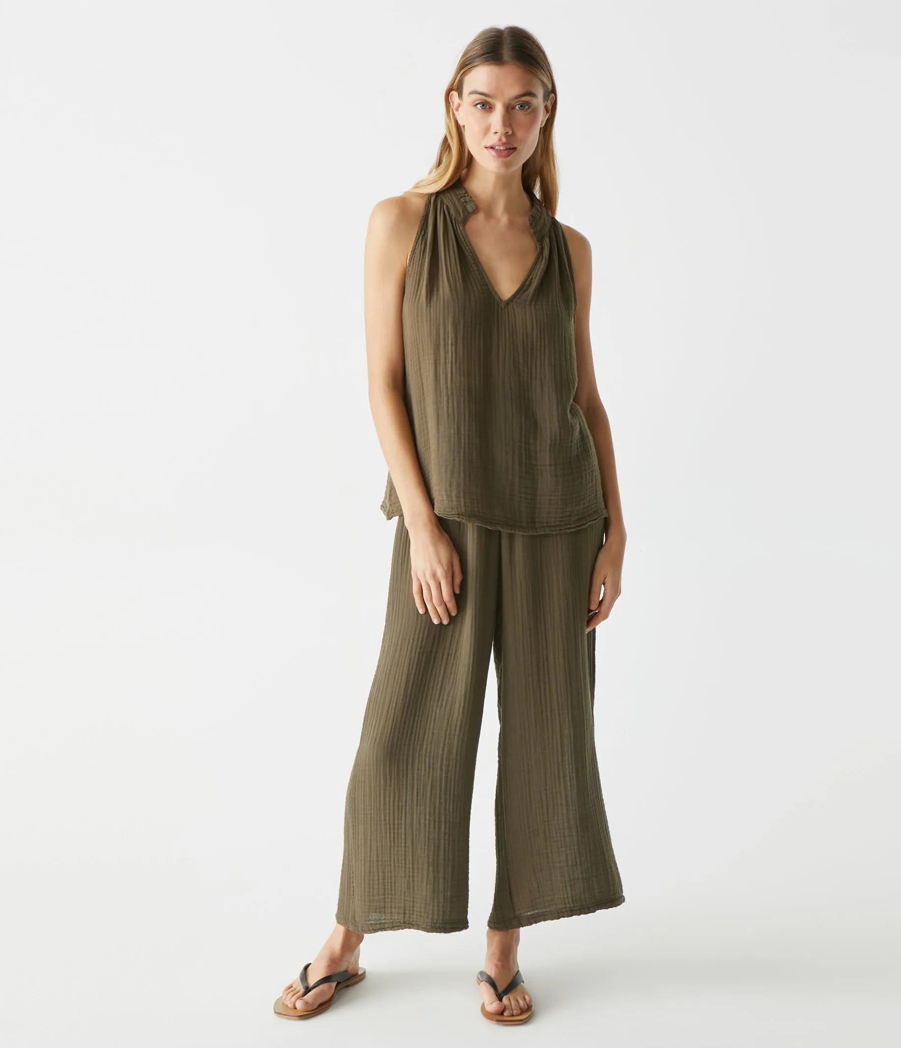 Medina Cropped Gauze Pant