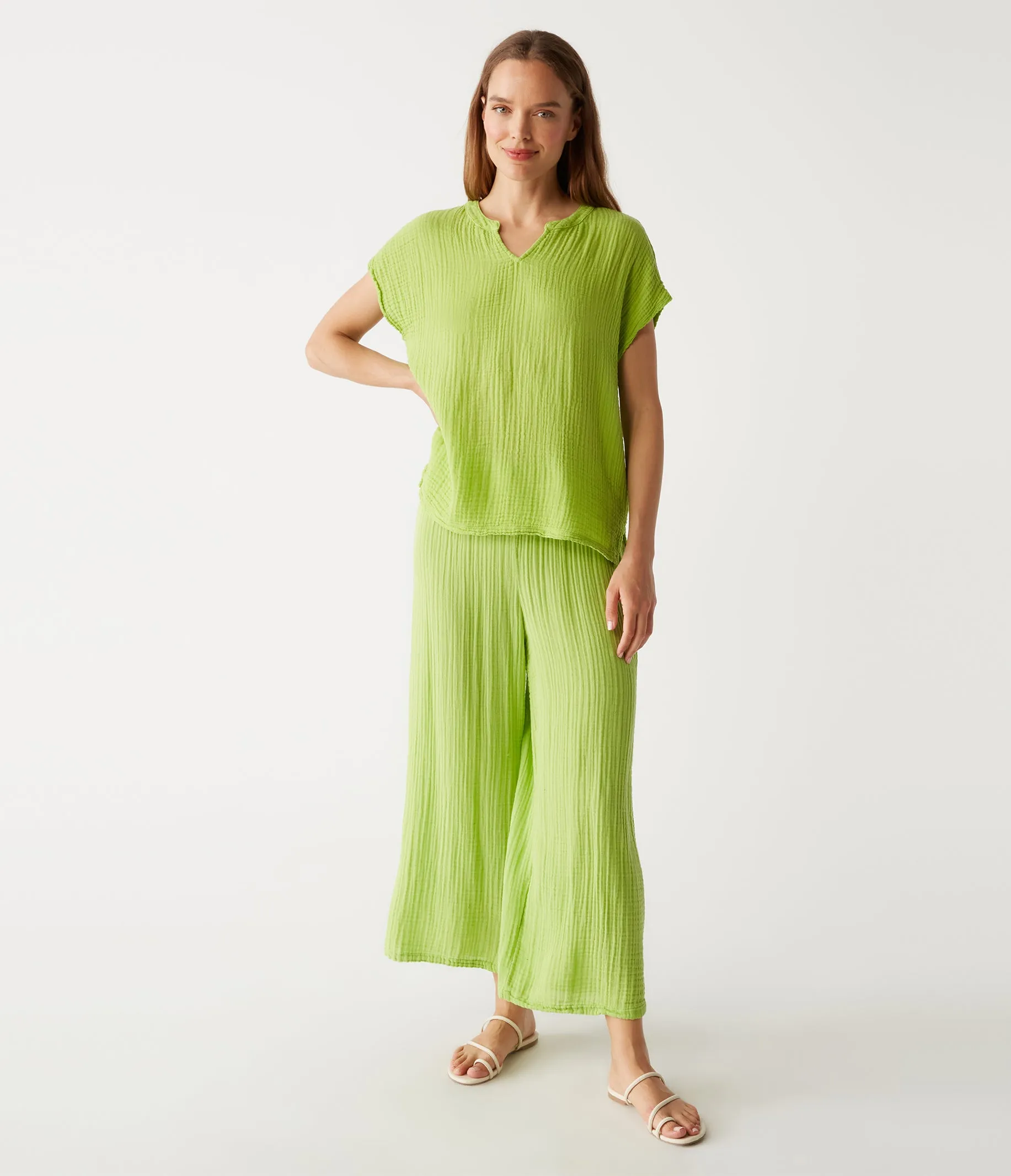 Medina Cropped Gauze Pant