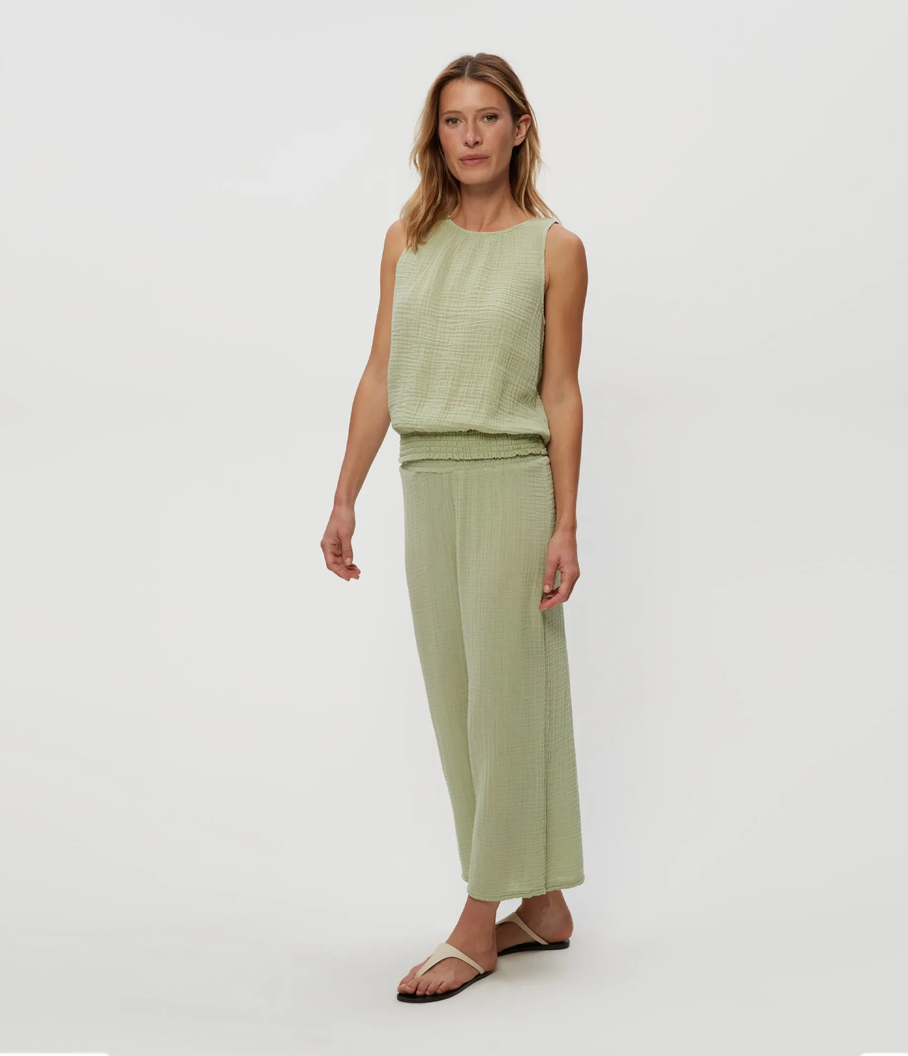 Medina Cropped Gauze Pant