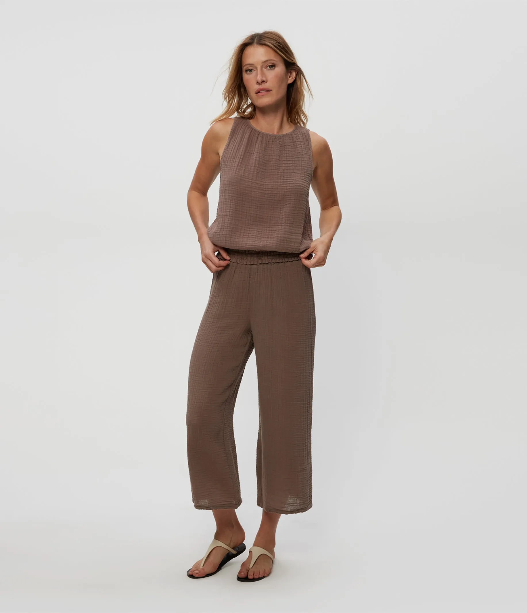 Medina Cropped Gauze Pant