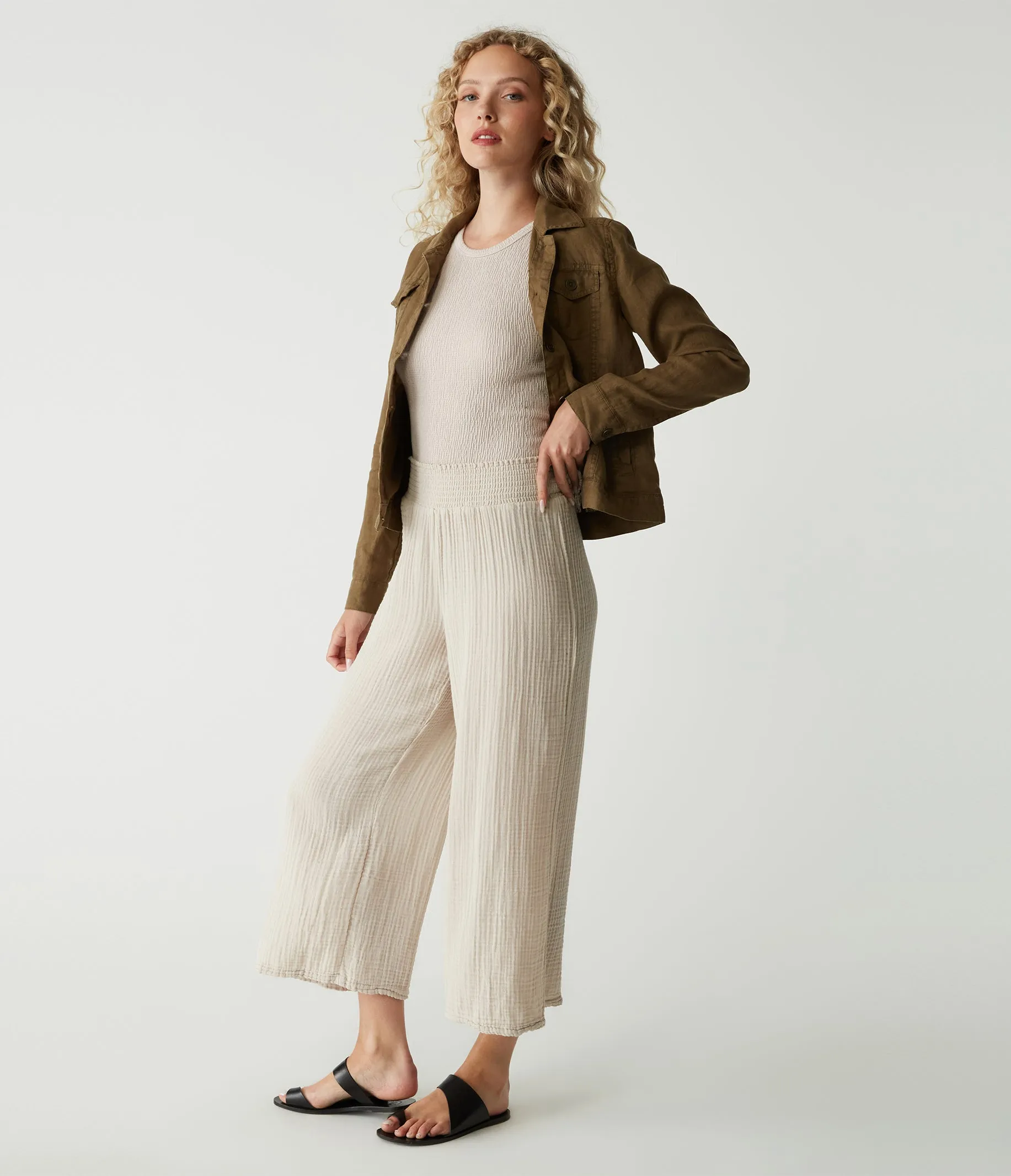 Medina Cropped Gauze Pant