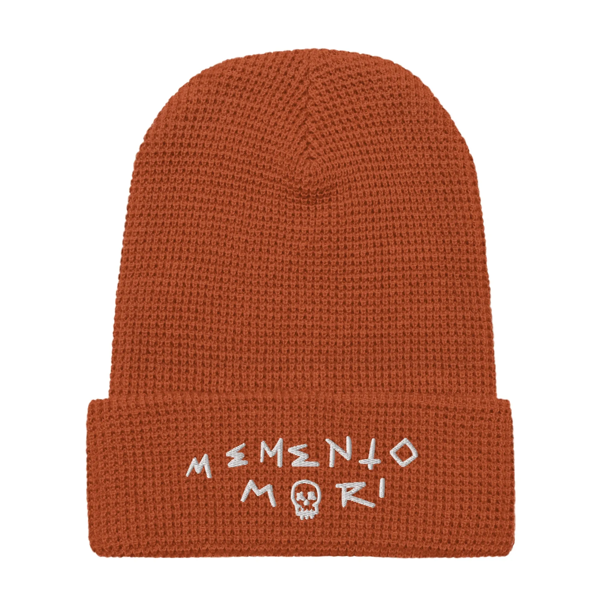 Memento Mori White Big Waffle beanie