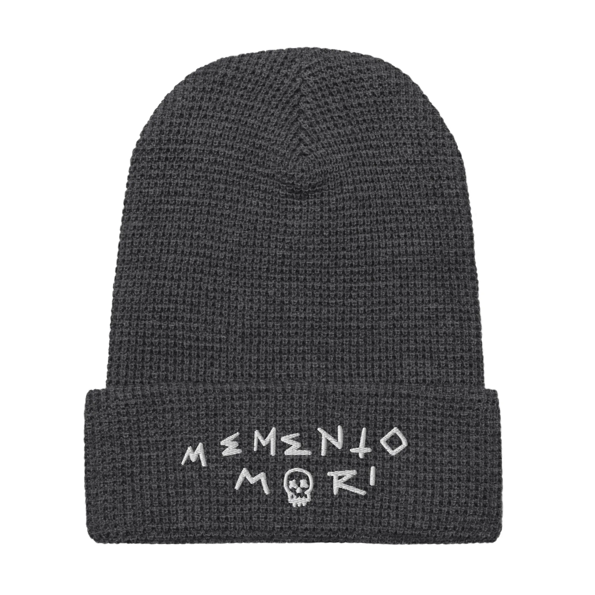 Memento Mori White Big Waffle beanie