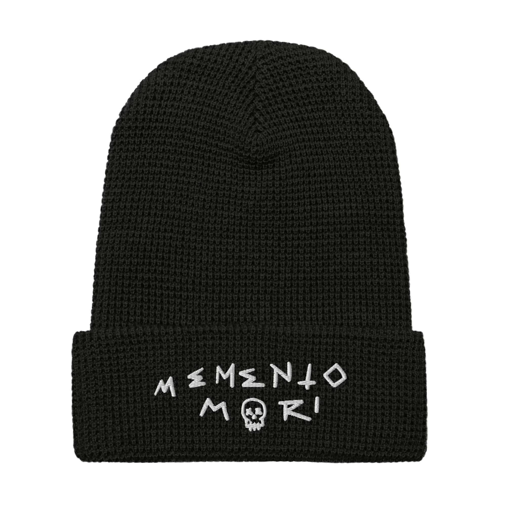 Memento Mori White Big Waffle beanie