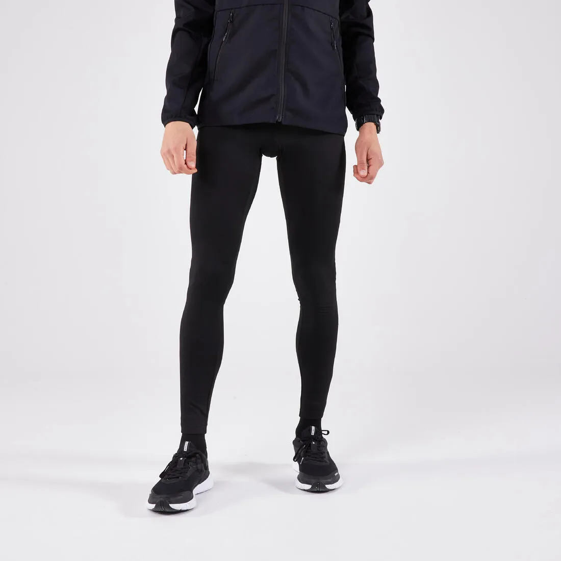 Men's KIPRUN Run 100 Warm Running Tights - Black