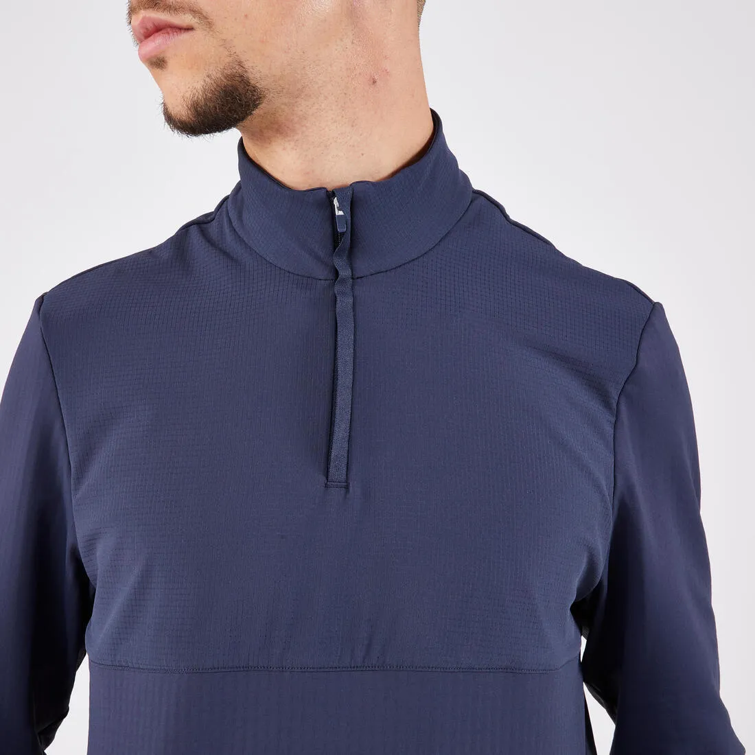 Men's KIPRUN Run 500 Warm Long-sleeved Zip Running T-Shirt