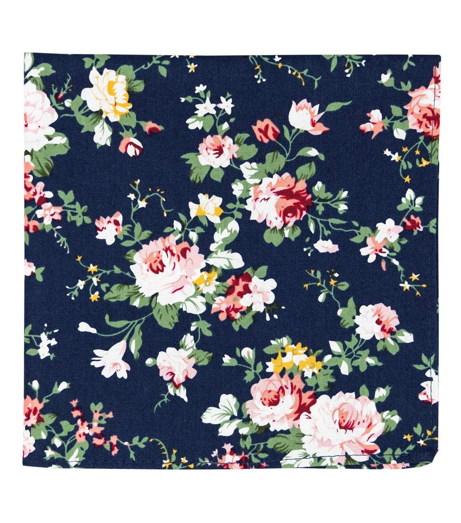 Millie Navy Blue Floral Boys Cotton Neck Tie - Elasticated Neck