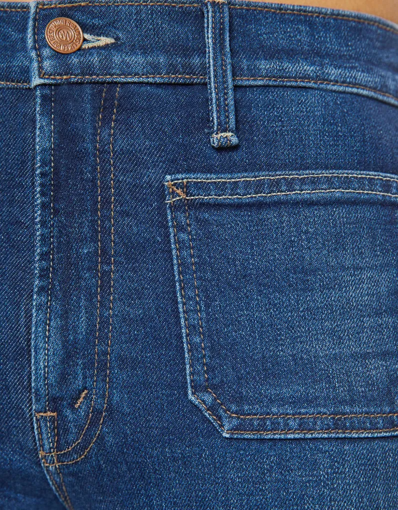 Mother The Lil' Patch Pocket Rambler Zip Sneak Jeans in These Boots Are Made For Walking