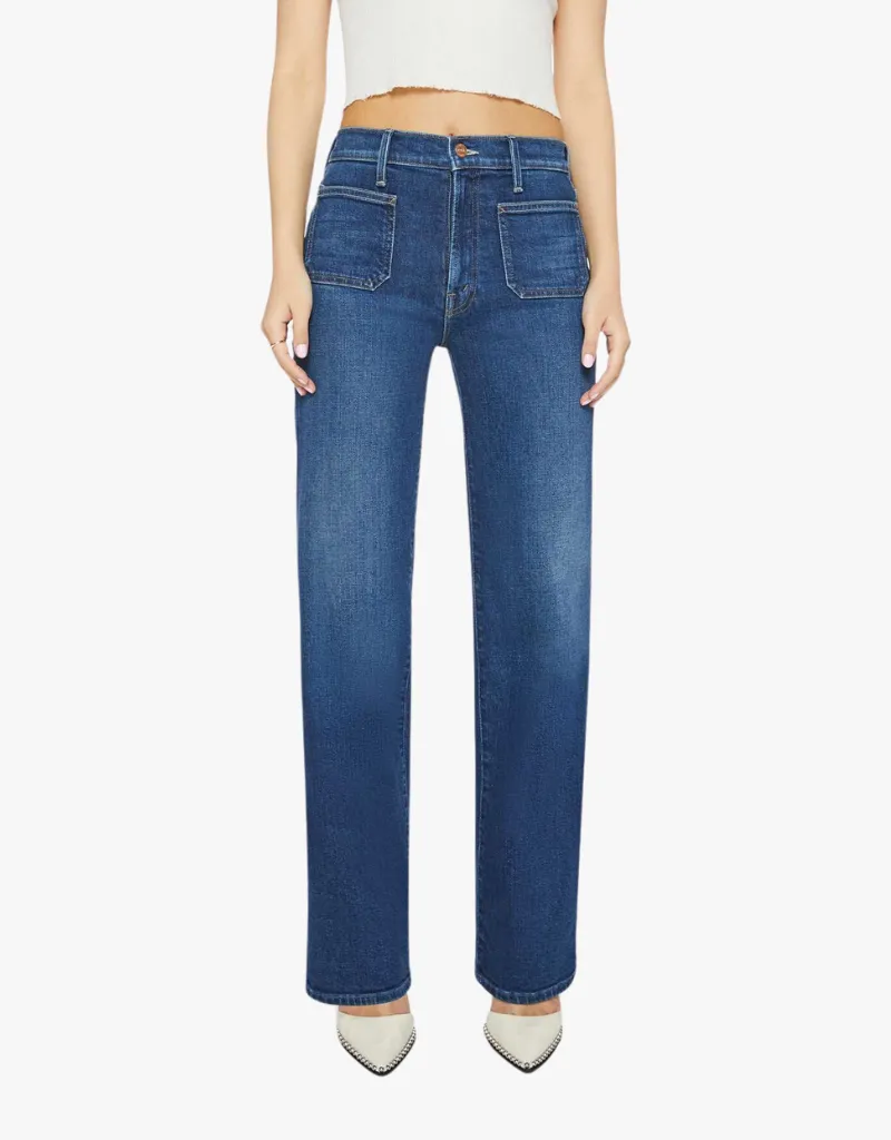 Mother The Lil' Patch Pocket Rambler Zip Sneak Jeans in These Boots Are Made For Walking