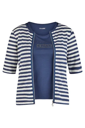 NAVY STRIPED TWIN-SET