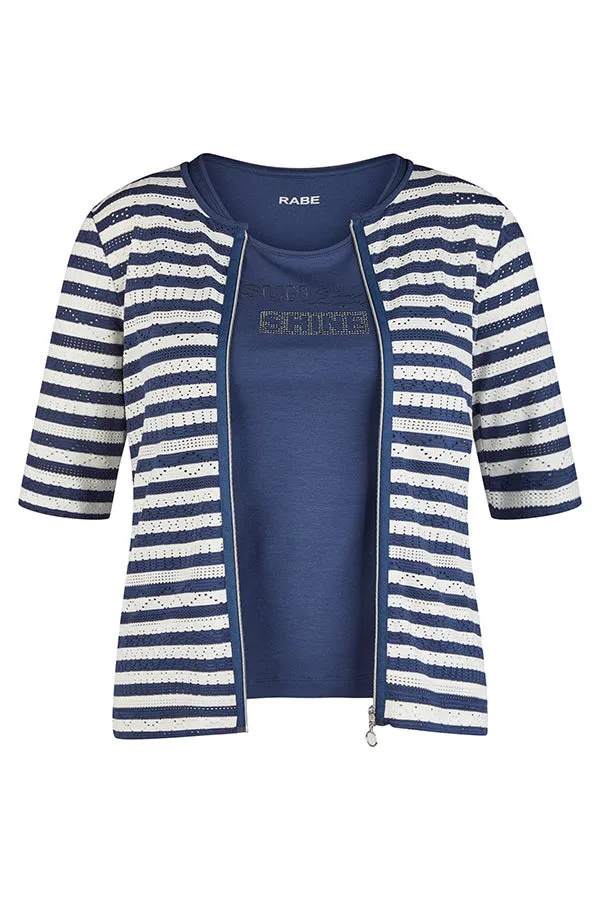 NAVY STRIPED TWIN-SET