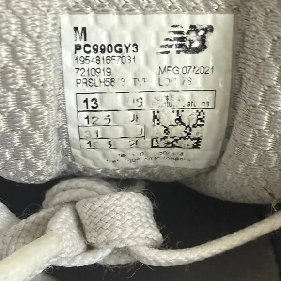 New Balance 990 Grey/White Toddler Sneakers- SZ 13 C