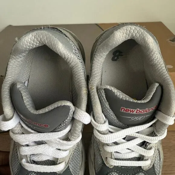 New Balance 990 Grey/White Toddler Sneakers- SZ 13 C
