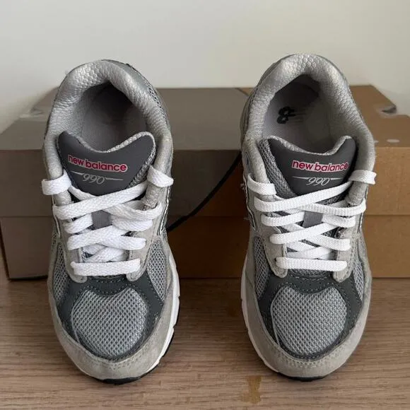 New Balance 990 Grey/White Toddler Sneakers- SZ 13 C