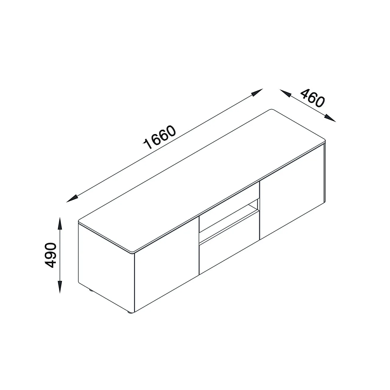 Newtown Entertainment Unit 1660 - High Gloss White