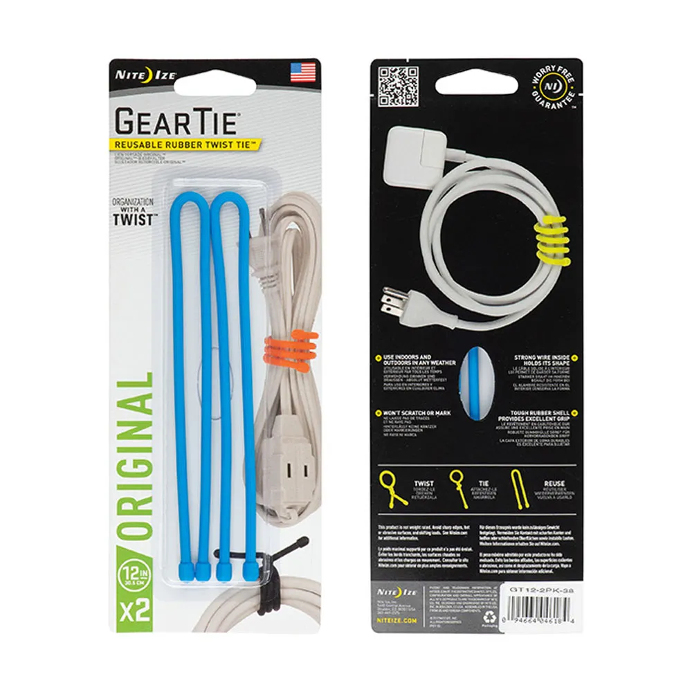Nite Ize Gear Tie 12inch 2 Pack