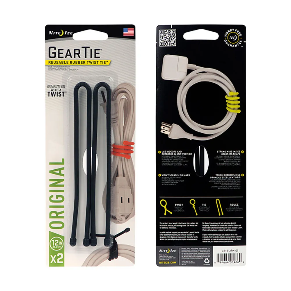 Nite Ize Gear Tie 12inch 2 Pack