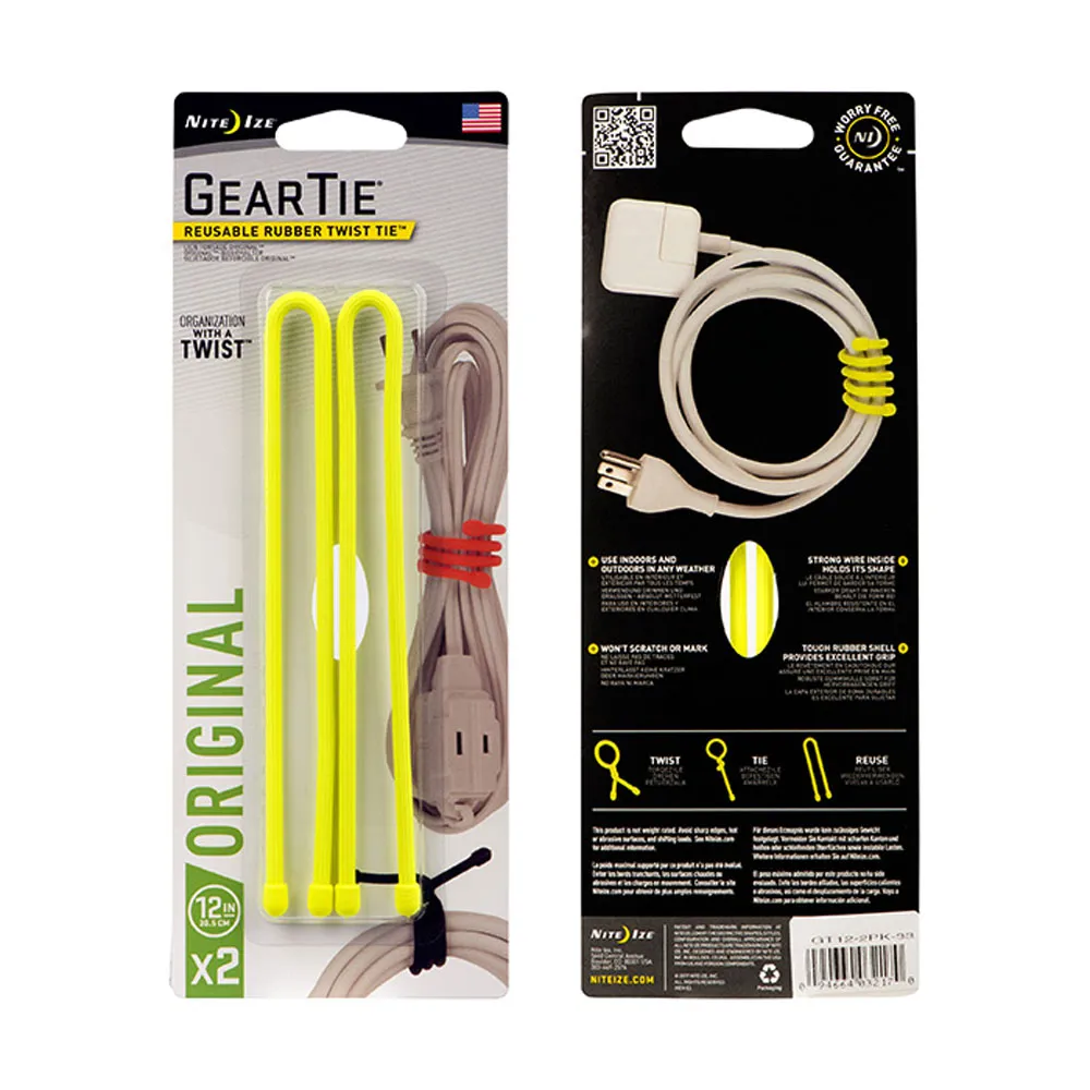 Nite Ize Gear Tie 12inch 2 Pack