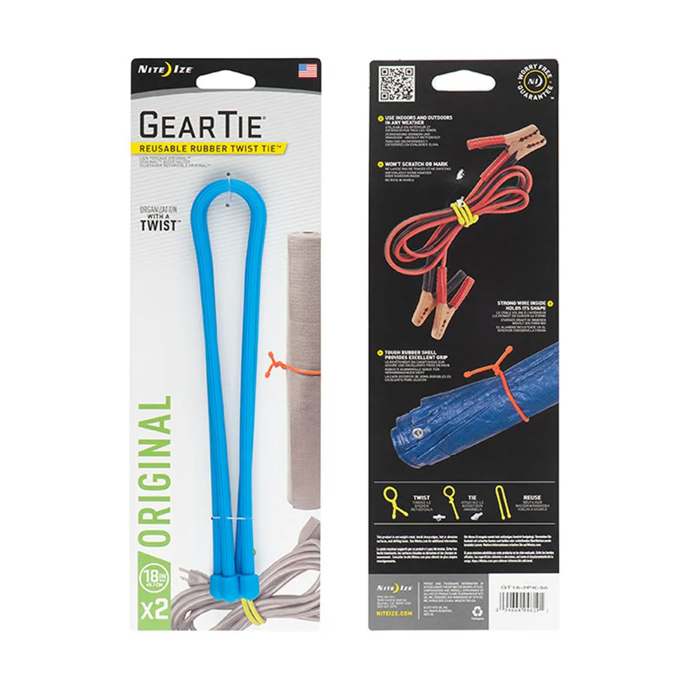 Nite Ize Gear Tie 18inch 2 Pack