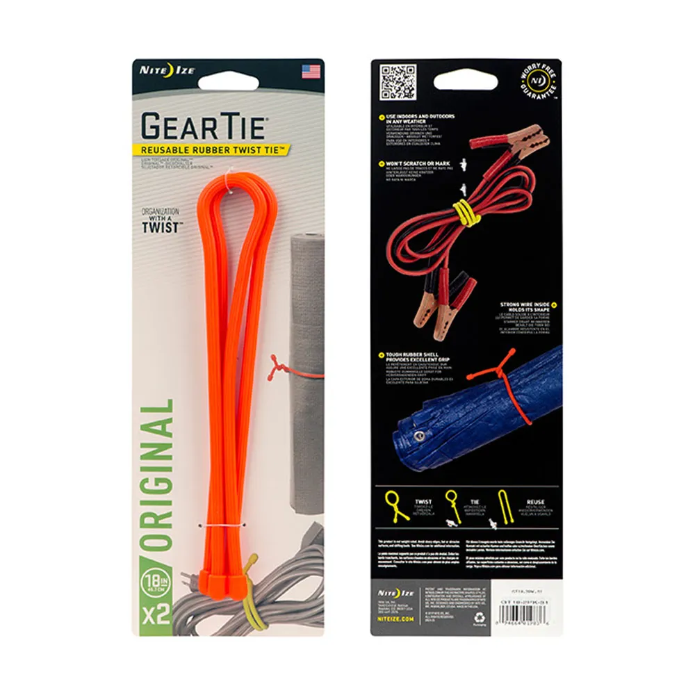 Nite Ize Gear Tie 18inch 2 Pack
