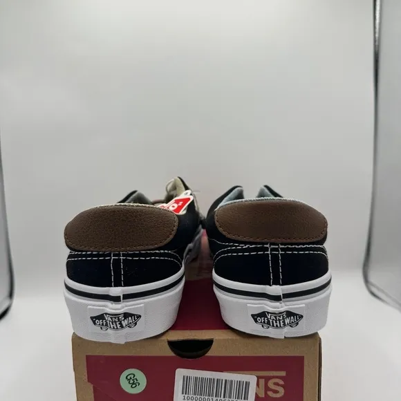 NWT Vans Classic Era 59 Sneakers in Black C &amp; L Acid Denim Brown Leather Trim​
