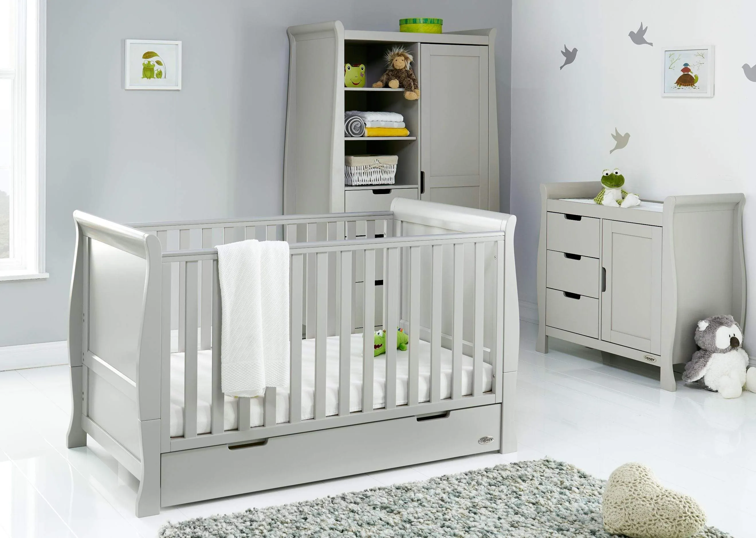 Obaby Stamford Classic 3 Piece Room Set - Warm Grey