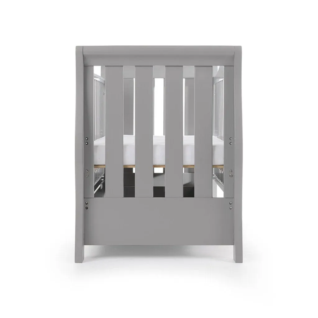 OBABY Stamford Luxe Sleigh Cot Bed - Warm Grey