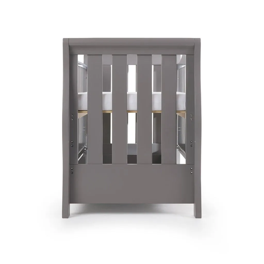 OBABY Stamford Luxe Sleigh Cot Bed - Warm Grey