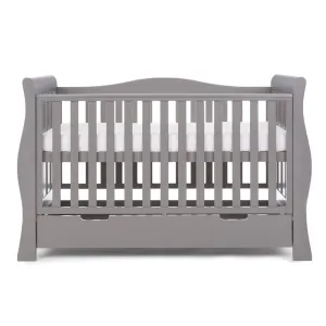 OBABY Stamford Luxe Sleigh Cot Bed - Warm Grey
