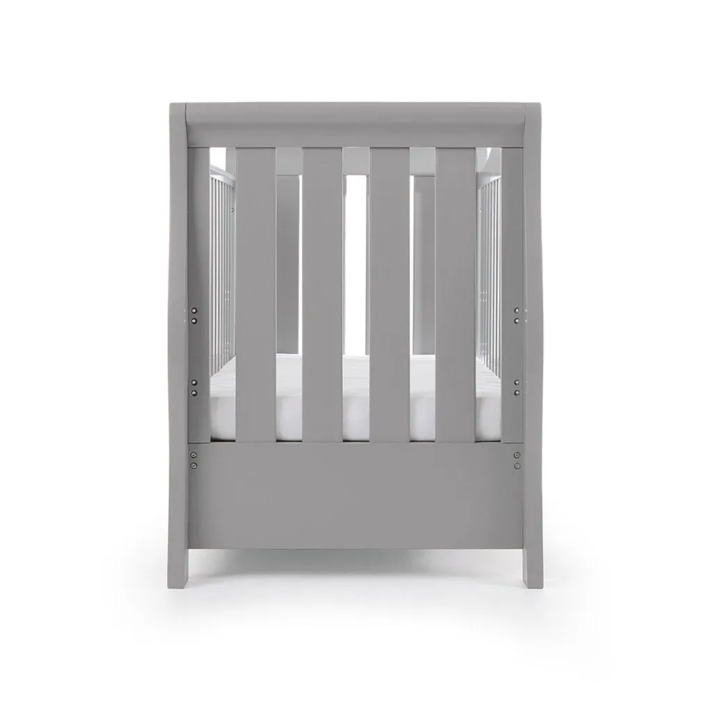 OBABY Stamford Luxe Sleigh Cot Bed - Warm Grey