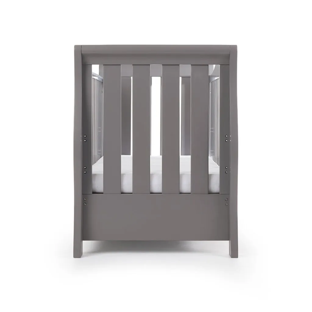 OBABY Stamford Luxe Sleigh Cot Bed - Warm Grey